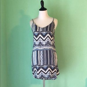 Olivaceous Blue Tribal Mini Dress